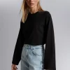 Best Sale Afslappet Jersey Top Kvinder Denim