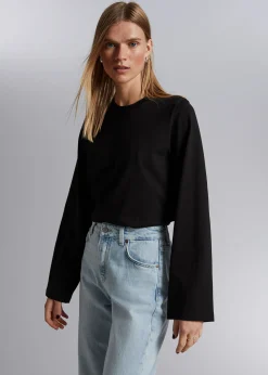 Best Sale Afslappet Jersey Top Kvinder Denim
