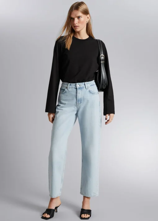 Best Sale Afslappet Jersey Top Kvinder Denim
