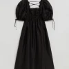 Flash Sale Babydoll Kjole Med Bundet Aermer Kvinder Kjoler