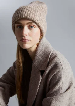 Clearance Beanie Af Uldblanding Kvinder Matchende Sæt