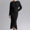 Best Sale Bias-Cut Midi-Kjole Kvinder Kjoler