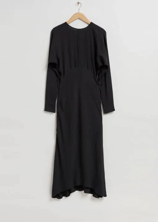 Best Sale Bias-Cut Midi-Kjole Kvinder Kjoler