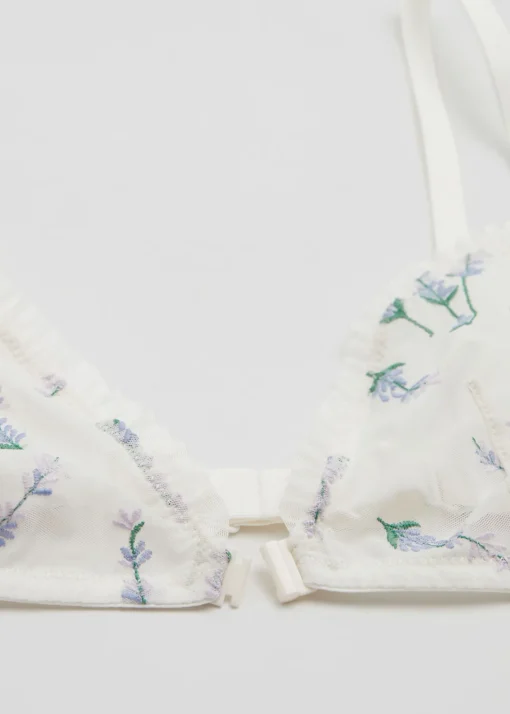 Fashion Blomsterbroderet Blod Bh Kvinder Bh'Er