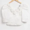Shop Bluse Med Ballonaermer Med Roser Kvinder Bluser Og Skjorter
