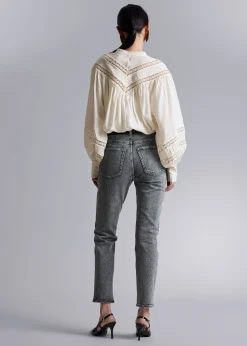 Clearance Bluse Med Blonder Kvinder Bluser Og Skjorter