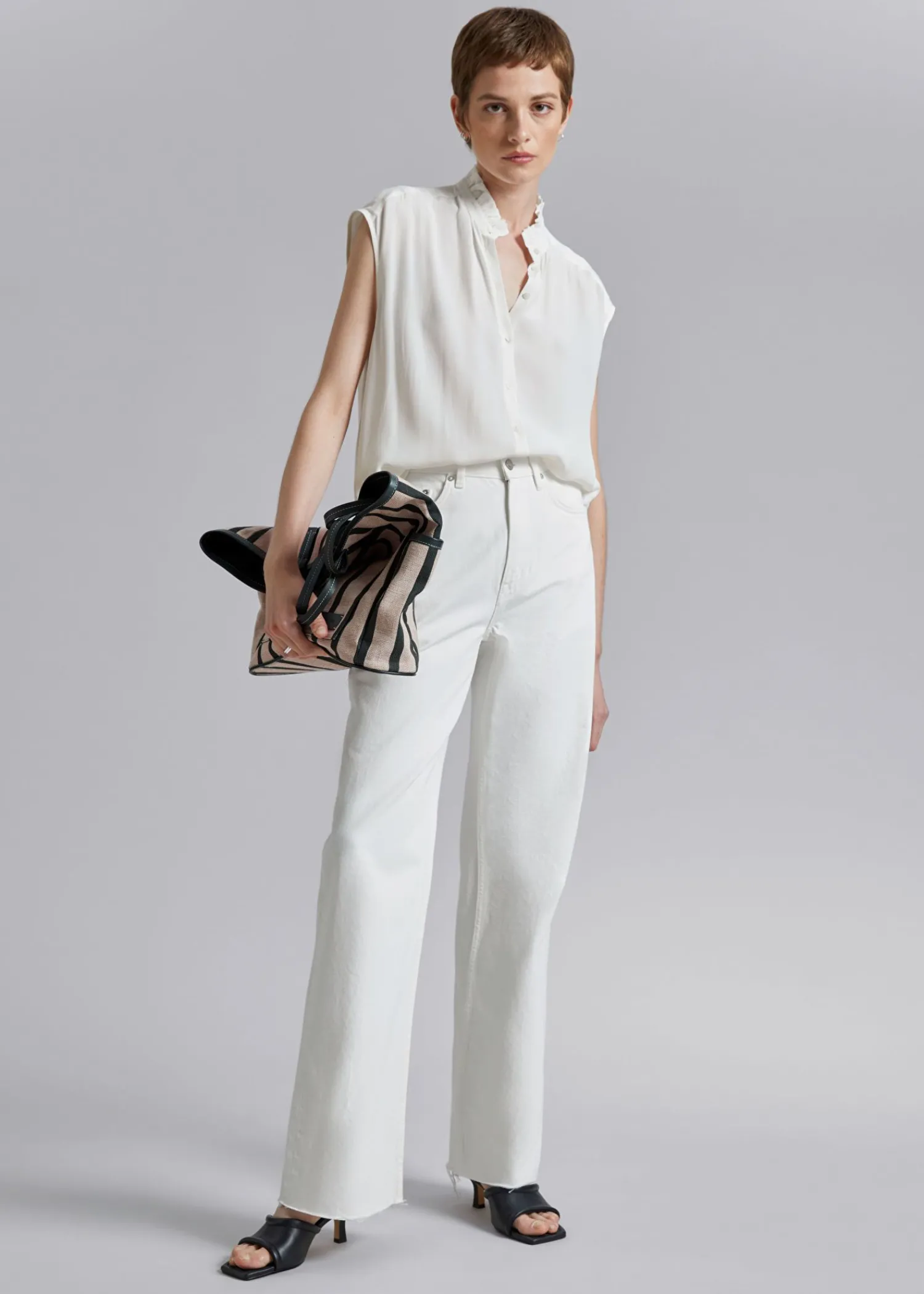 Store Bluse Med Flaeserkrave Kvinder Bluser Og Skjorter