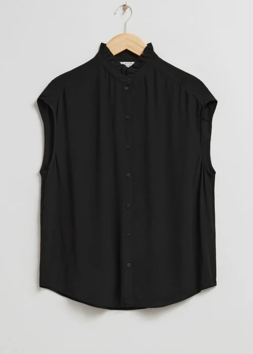 Store Bluse Med Flaeserkrave Kvinder Bluser Og Skjorter