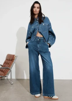 Outlet Boxy Denimjakke Kvinder Denim