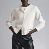 Clearance Boxy Merino Uld Cardigan Kvinder Strik