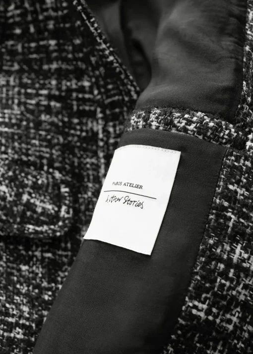 New Boxy Tweed Jakke Kvinder Sæt Og Dragter