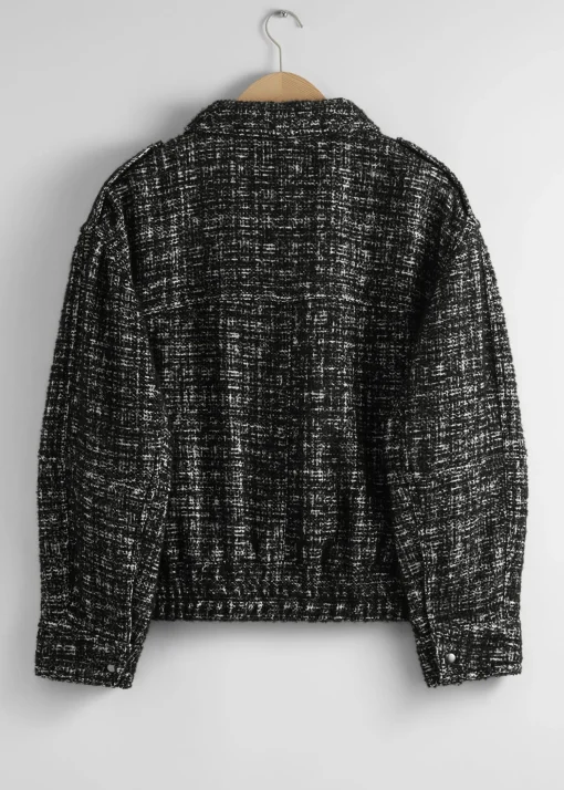 New Boxy Tweed Jakke Kvinder Sæt Og Dragter