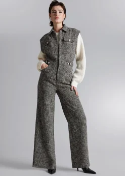 Best Bred Aermelos Tweed Jumpsuit Kvinder Bukser
