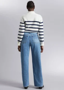 New Brede Jeans Med Lav Talje Kvinder Jeans