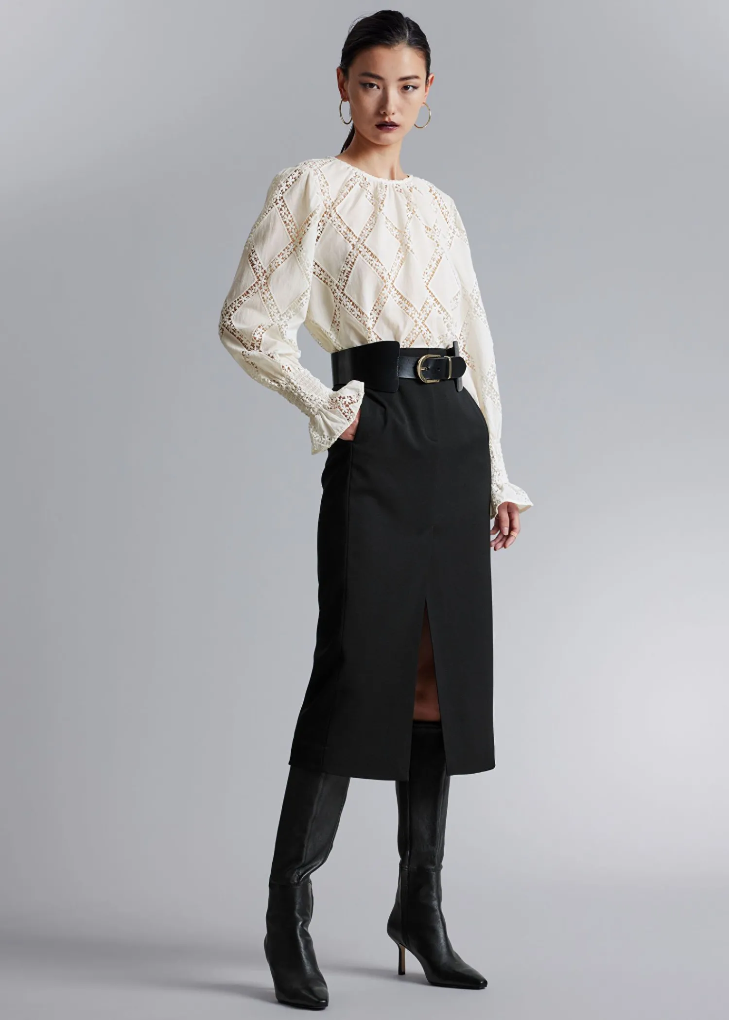 Cheap Broderet Bluse Med Flaesemanchetter Kvinder Bluser Og Skjorter