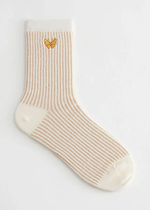 Best Sale Butterfly Motiv Glitter Sokker Kvinder Strømper Og Strømpebukser