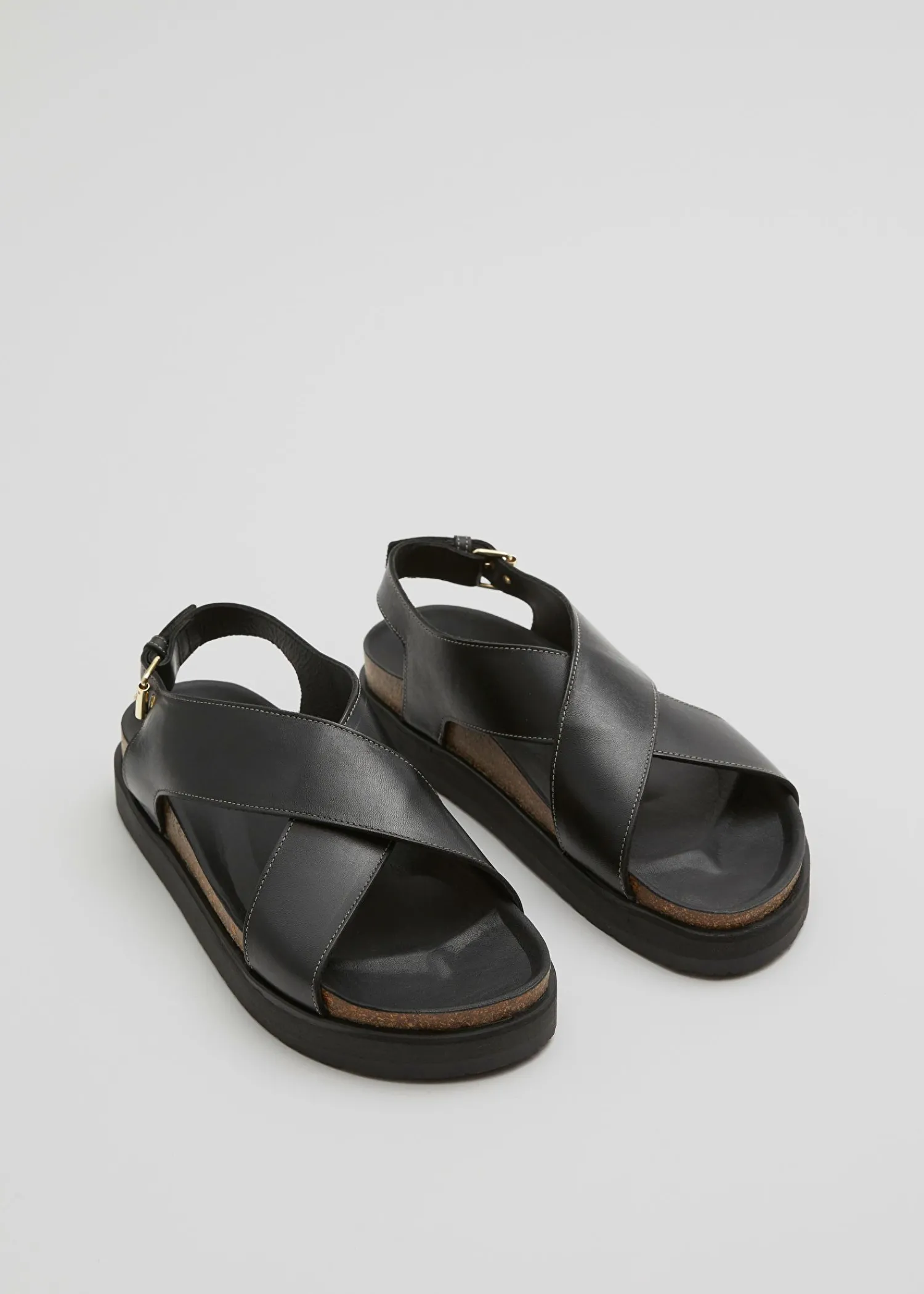 Online Criss-Cross Laedersandaler Kvinder Flade Sandaler