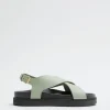 Outlet Criss-Cross Laedersandaler Kvinder Flade Sandaler