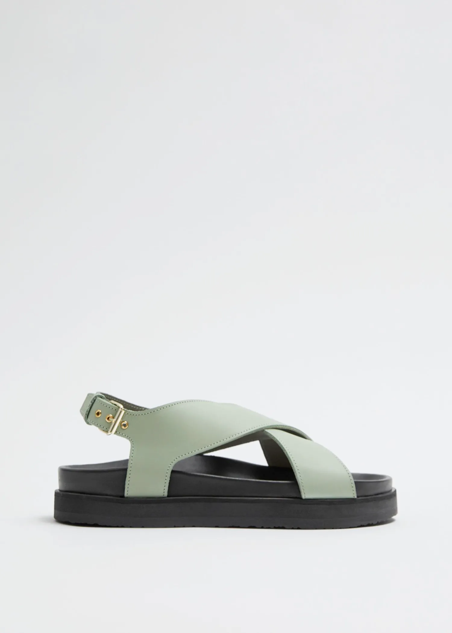 Outlet Criss-Cross Laedersandaler Kvinder Flade Sandaler