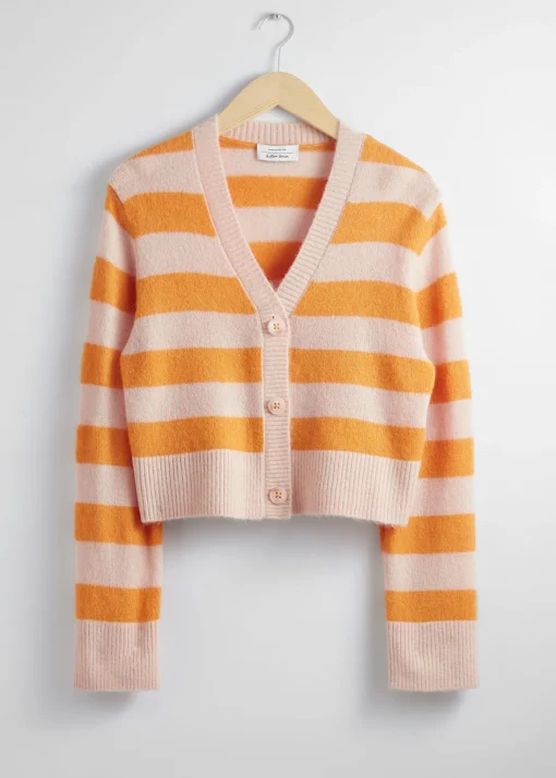Store Cropped Strik Cardigan Kvinder Strik