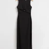 Fashion Fitted Metal Hook Detail Kjole Kvinder Kjoler