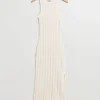 Sale Fitted Midi Tankkjole Kvinder Strik
