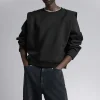 Online Fitted Plisseret-Skulder Sweatshirt Kvinder Toppe