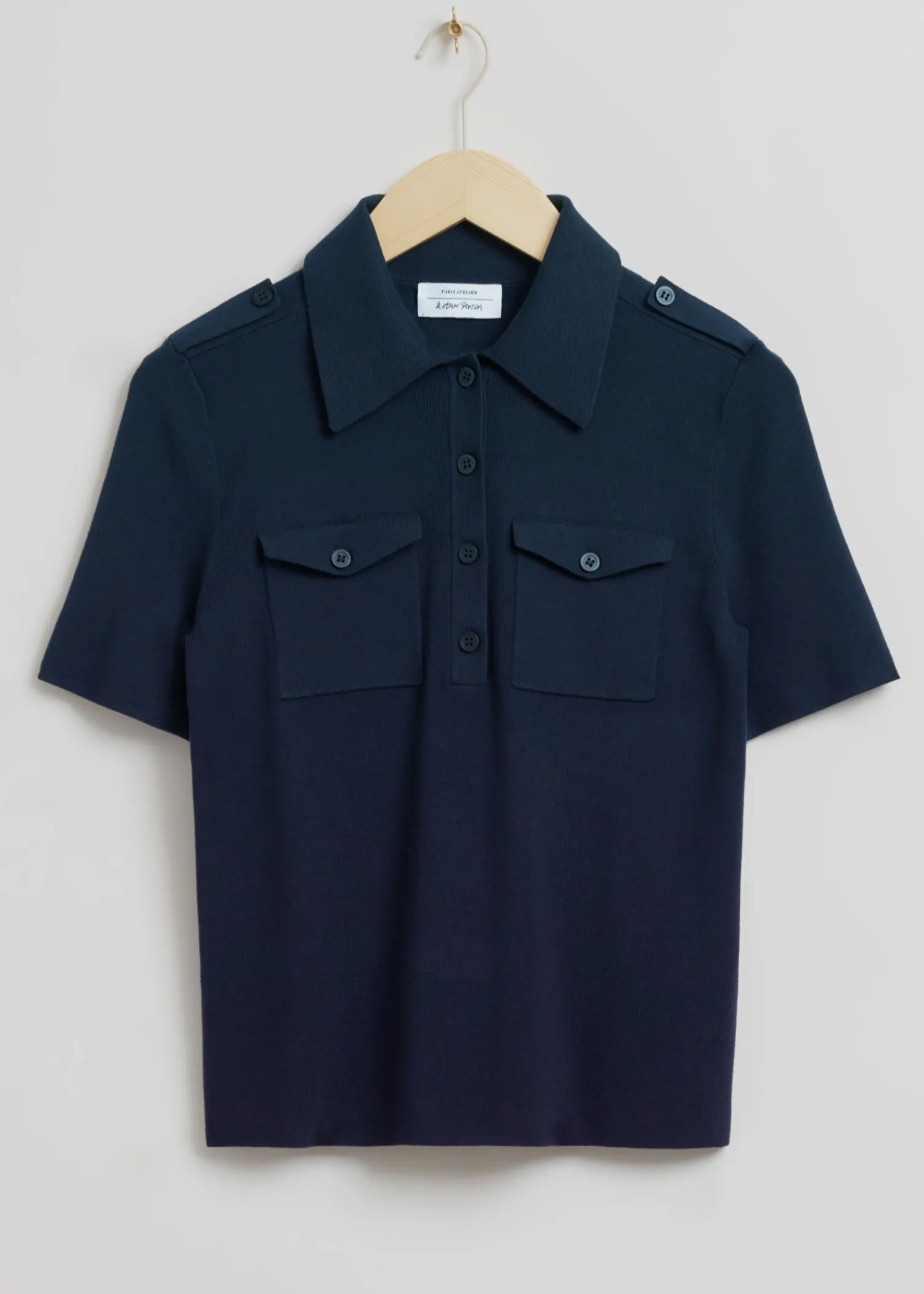 Store Fitted Uniform Detail Polo Shirt Kvinder Toppe