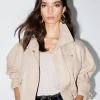Sale Jacquard-Vaevet Bikerjakke Kvinder Frakker & Jakker