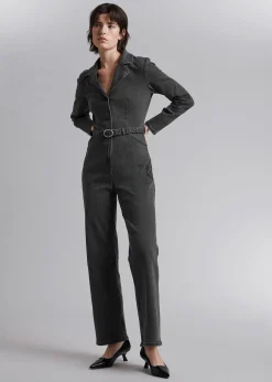 Shop Jumpsuit Med Baelte Kvinder Denim