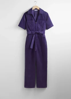 Cheap Jumpsuit Med Baelte I Corduroy Kvinder Jumpsuits