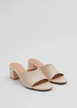 Cheap Klassiske Laedermuler Kvinder Sandaler Med Hael