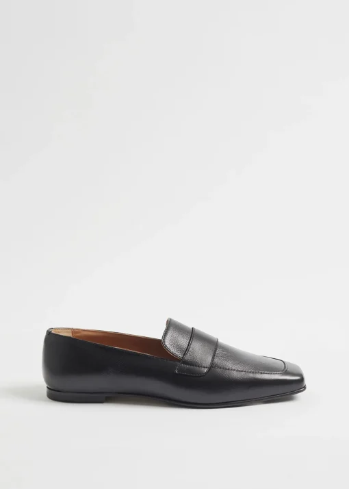 Online Klassiske Slim Laeder Loafers Kvinder Loafers