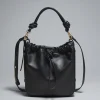 Online Knyttet Laeder Bucket Bag Kvinder Tasker