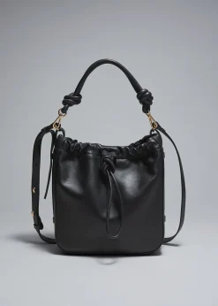 Online Knyttet Laeder Bucket Bag Kvinder Tasker