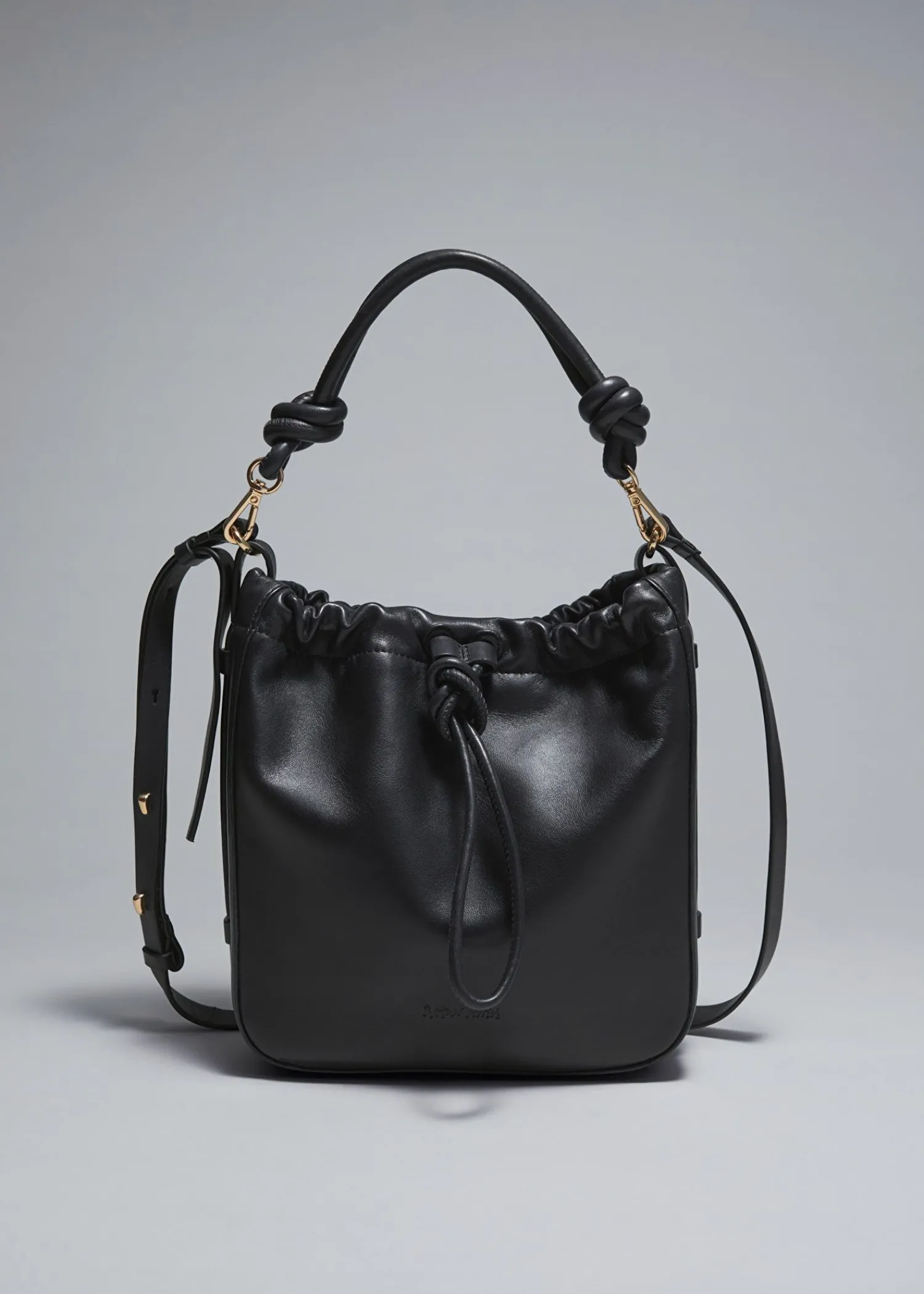 Online Knyttet Laeder Bucket Bag Kvinder Tasker