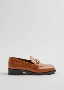 Sale Laederloafers Med Firkantet Ta Kvinder Lejligheder