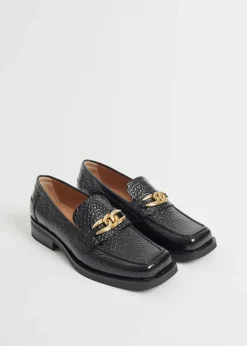 Sale Laederloafers Med Firkantet Ta Kvinder Lejligheder