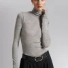 Cheap Langaermet Ulden Rullekrave Top Kvinder Strik