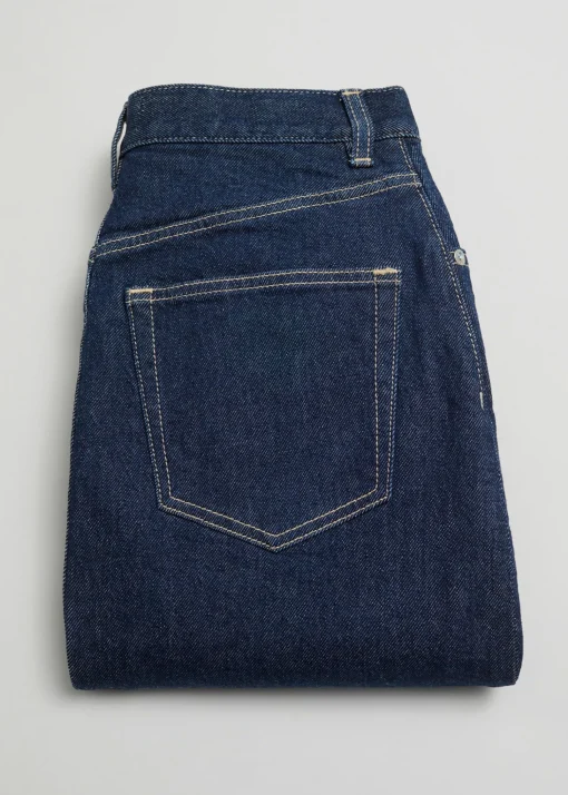 Cheap 5-Lommers Denim Midi-Nederdel Kvinder Denim
