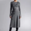 Flash Sale Midikjole Med Blomsterapplikation Kvinder Kjoler