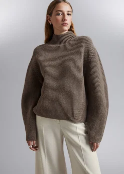 Store Mock Neck Merino Jumper Kvinder Strik