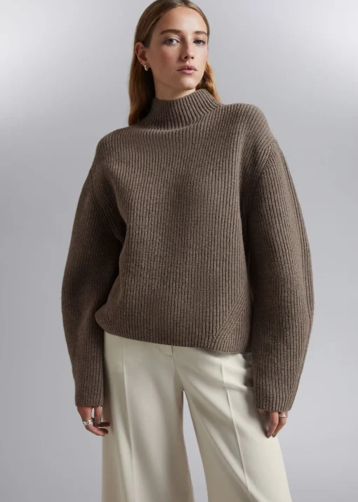 Store Mock Neck Merino Jumper Kvinder Strik
