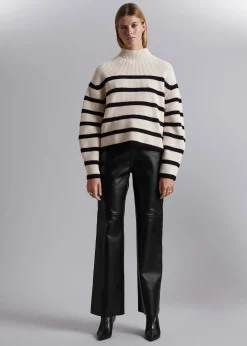 Cheap Mock Neck Merino Jumper Kvinder Strik