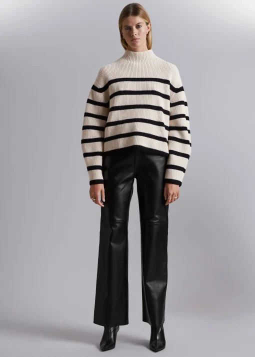 Cheap Mock Neck Merino Jumper Kvinder Strik