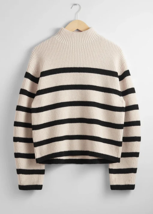 Cheap Mock Neck Merino Jumper Kvinder Strik