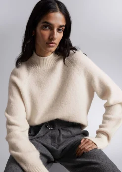Hot Mock Neck Uld Jumper Kvinder Strik