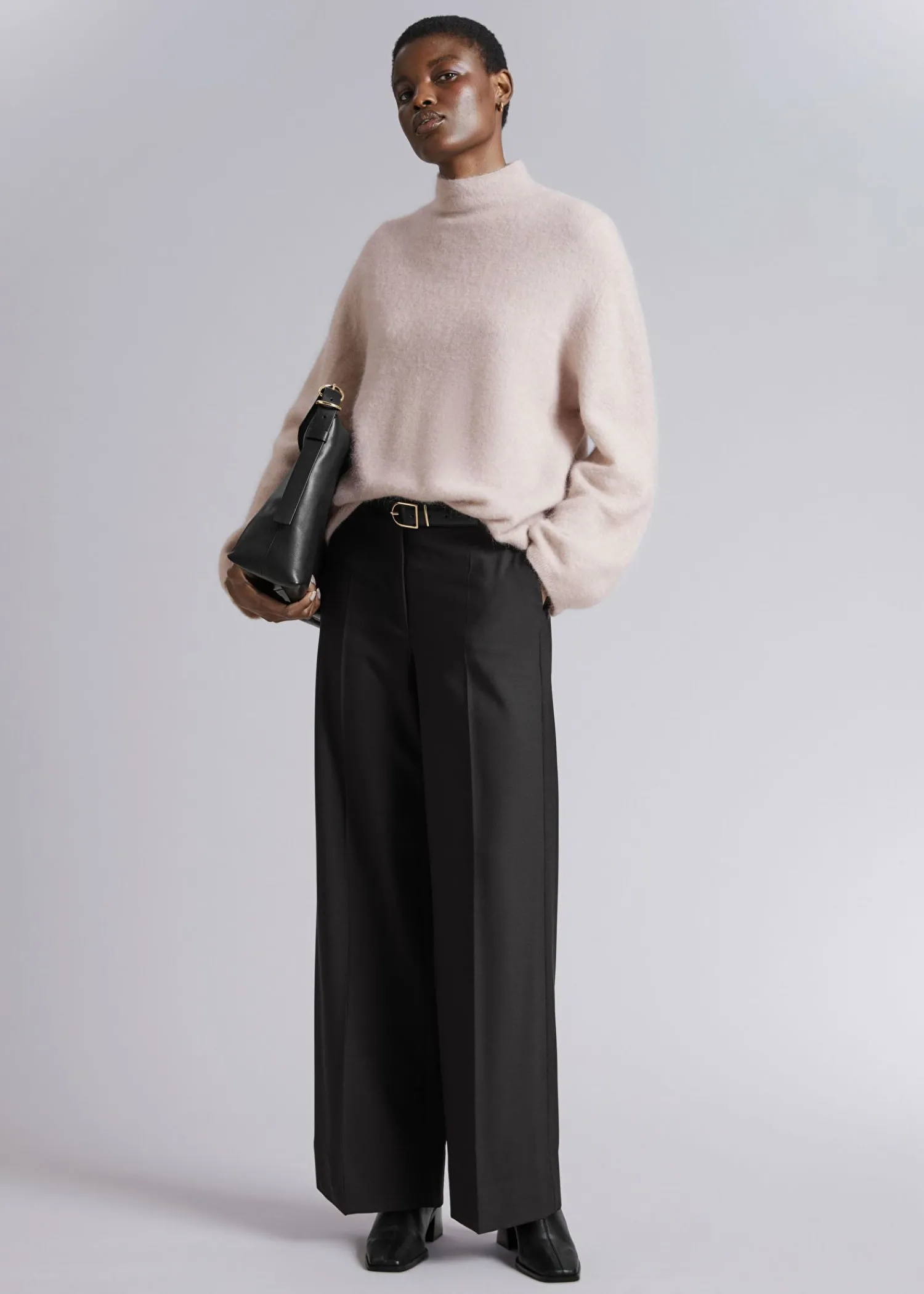 Hot Mock-Neck Striktroje Kvinder Strik