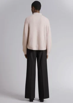 Hot Mock-Neck Striktroje Kvinder Strik