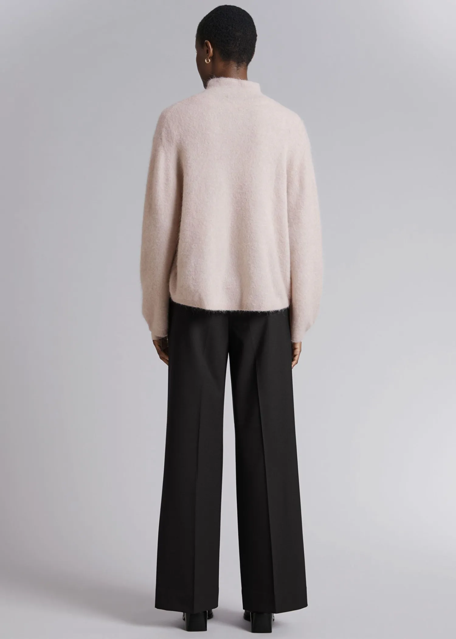 Hot Mock-Neck Striktroje Kvinder Strik